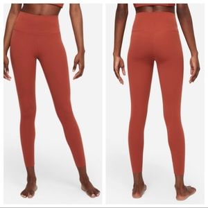 Nike Dri-Fit One Luxe Mid-Rise 7/8 Crop Redstone Training Tights Size Medium